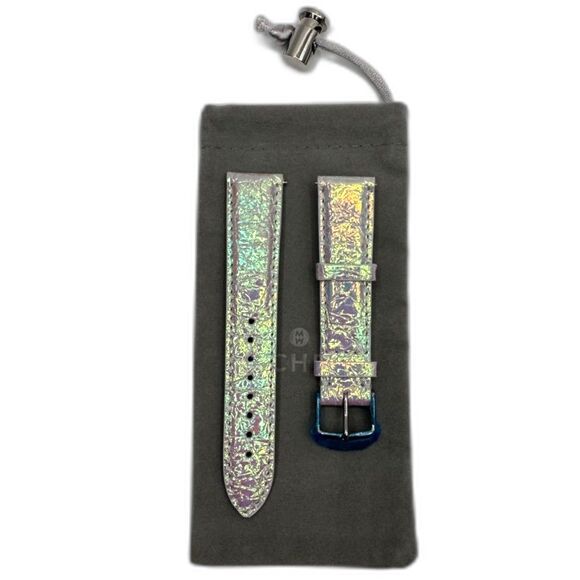 Michele 18mm Pastel Iridescent Leather Strap NWT | With Pouch - Picture 8 of 8